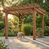 10 Ft. X 10 Ft. Traditional All Cedar Wood Outdoor Patio Pergola Shade Structure — Studio Shot