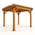 Cedar Wood Pergola Built for Natural Shade, 10x10 Traditional Design, All Cedar Construction, Decorative Beams