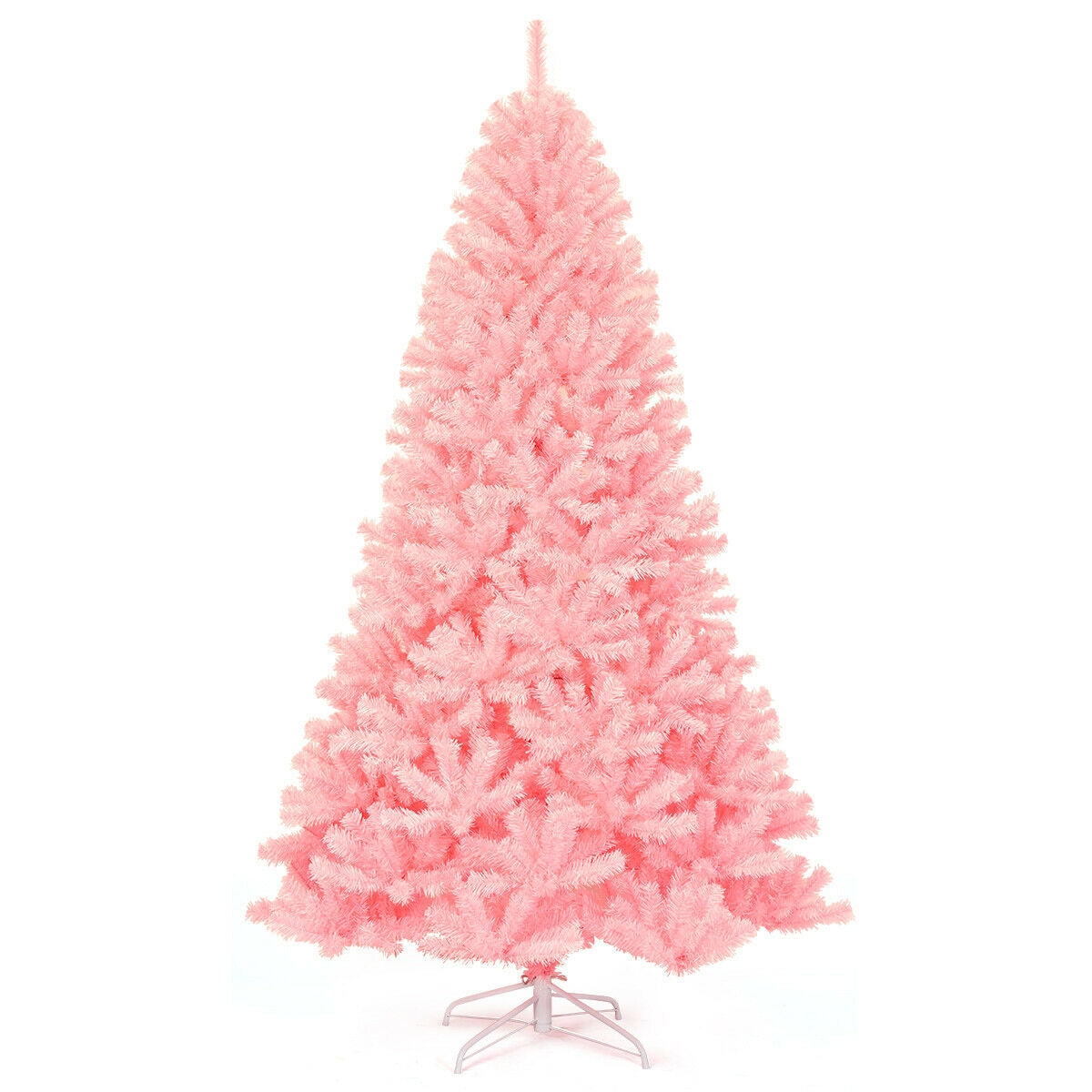 7.5 ft Pink Artificial Christmas Tree with Hinged Branches