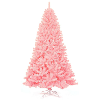 7.5 ft Pink Artificial Christmas Tree with Hinged Branches