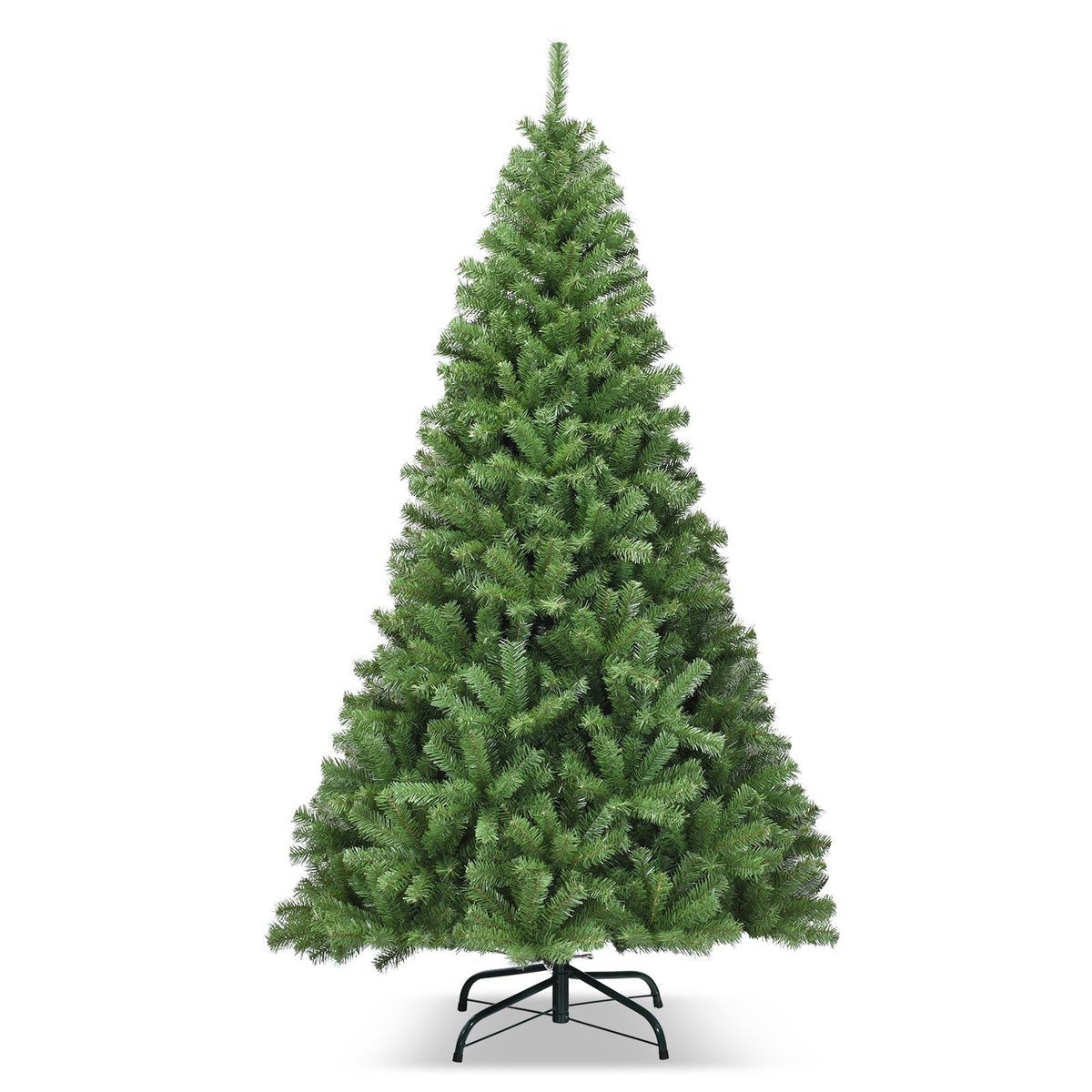 Premium Green PVC Artificial Christmas Tree with Hinged Branches, 6–9 ft