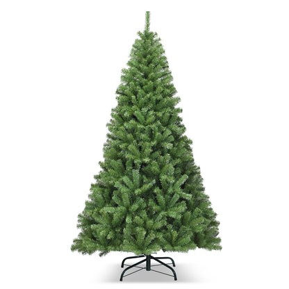 Premium Green PVC Artificial Christmas Tree with Hinged Branches, 6–9 ft