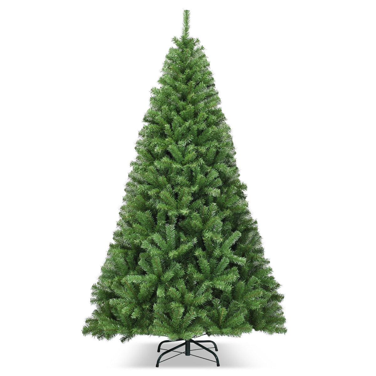 Premium Green PVC Artificial Christmas Tree with Hinged Branches, 6–9 ft