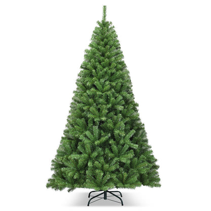 Premium Green PVC Artificial Christmas Tree with Hinged Branches, 6–9 ft