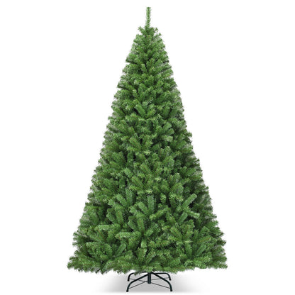 Premium Green PVC Artificial Christmas Tree with Hinged Branches, 6–9 ft