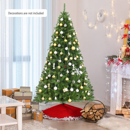 Premium Green PVC Artificial Christmas Tree with Hinged Branches, 6–9 ft