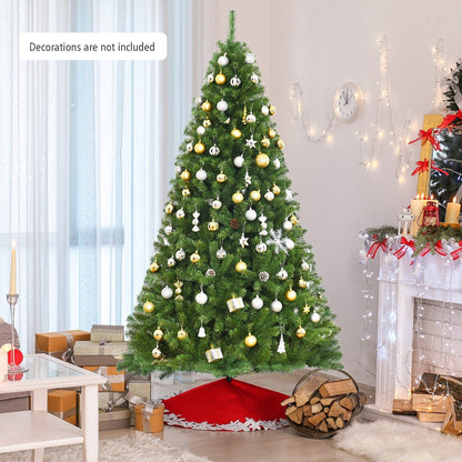 Premium Green PVC Artificial Christmas Tree with Hinged Branches, 6–9 ft