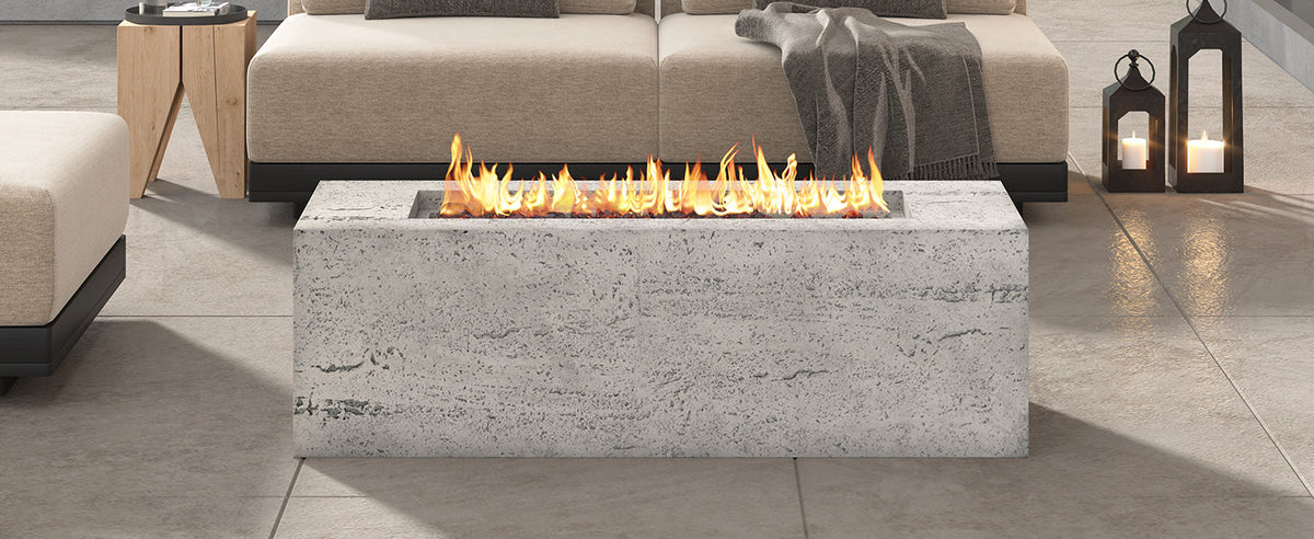 U_STYLE Outdoor Rectangular Propane Fire Pit 41.9" 40000 BTU