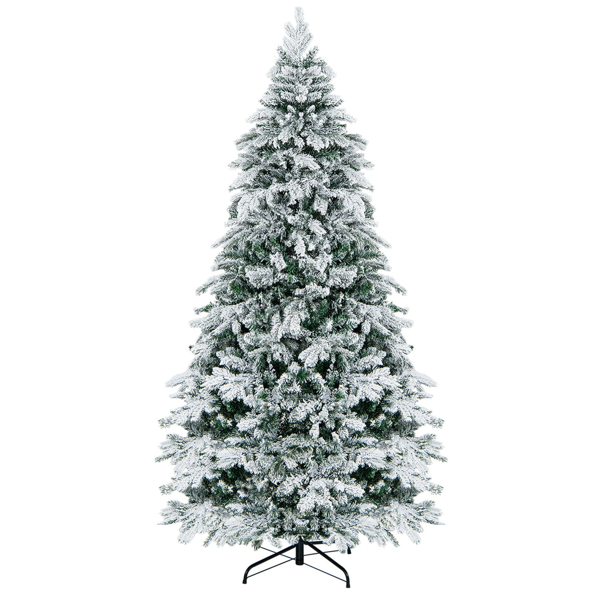 Flocked Christmas Tree with Warm White LED Lights, 4.5–7 ft