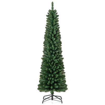 Slim Pencil Christmas Tree with Warm LED Lights, 5–8 ft