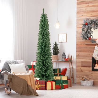 Slim Pencil Christmas Tree with Warm LED Lights, 5–8 ft