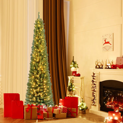 Slim Pencil Christmas Tree with Warm LED Lights, 5–8 ft