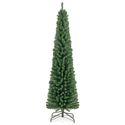 Slim Pencil Christmas Tree with Warm LED Lights, 5–8 ft