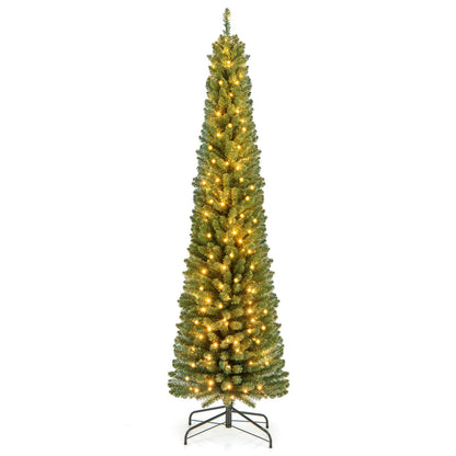 Slim Pencil Christmas Tree with Warm LED Lights, 5–8 ft