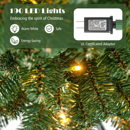 Slim Pencil Christmas Tree with Warm LED Lights, 5–8 ft