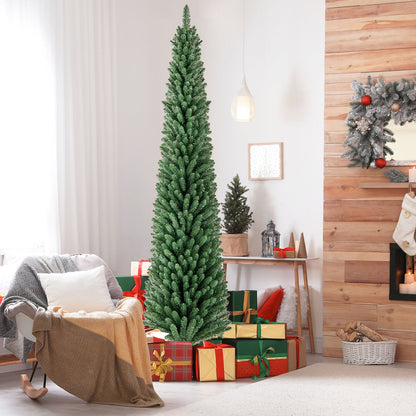 Slim Pencil Christmas Tree with Warm LED Lights, 5–8 ft