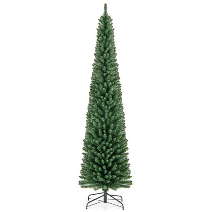 Slim Pencil Christmas Tree with Warm LED Lights, 5–8 ft