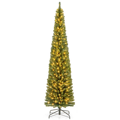 Slim Pencil Christmas Tree with Warm LED Lights, 5–8 ft