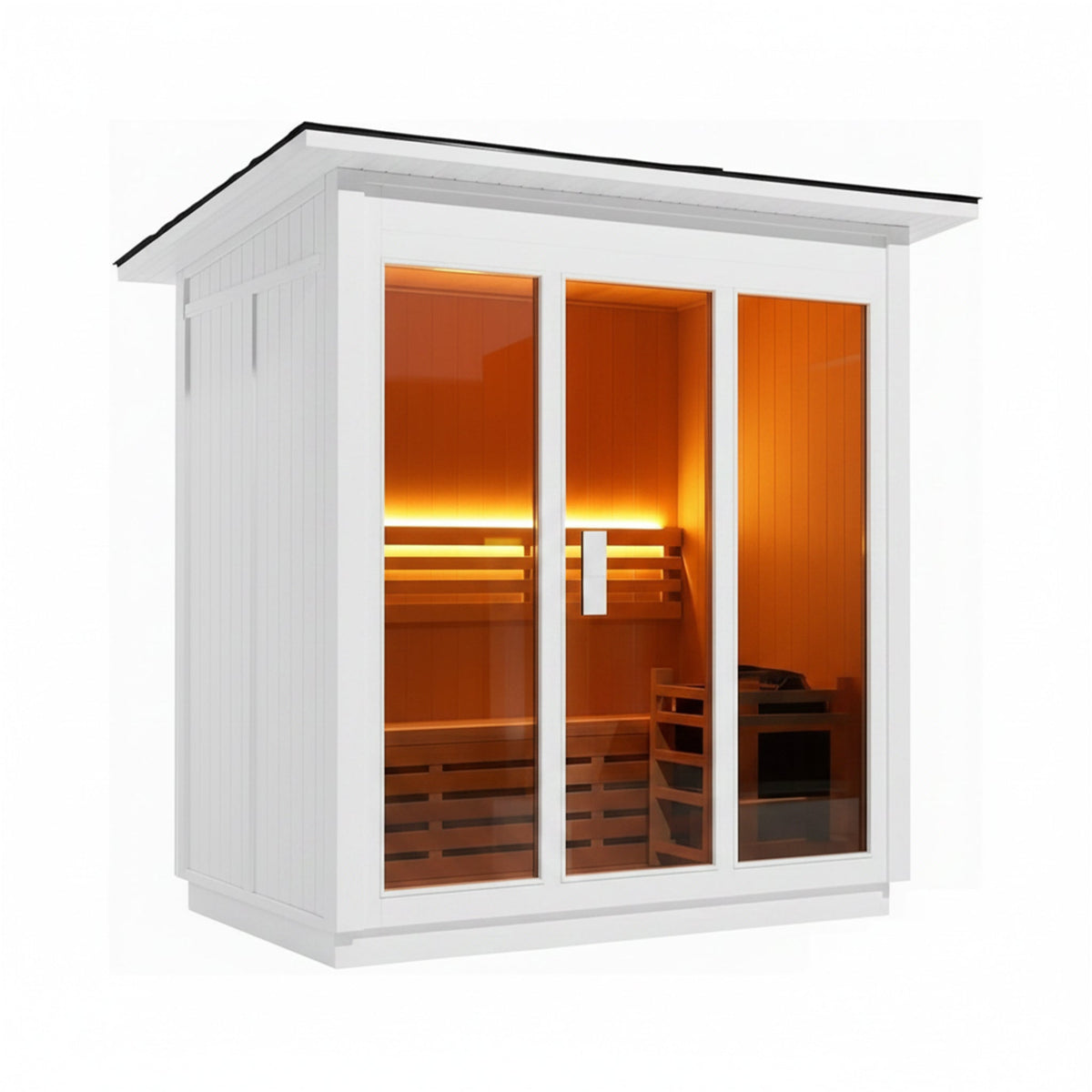 Custom 8-Person Luxury Canadian Hemlock Outdoor Steam Sauna With Heater And Stones [Made-To-Order] (SAK95107)